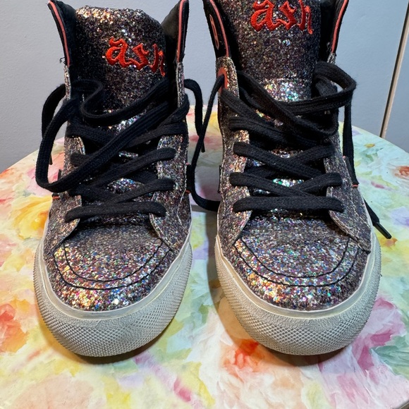NEW limited edition Ash Glitter Spiked Hightop Spirit Sneakers - Size 38 - Picture 4 of 16